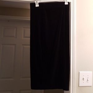 Black Velvet Pencil Skirt